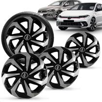 Calotas Aro 15 Spider Preto Prata Polo Virtus 2018 a 2026 Jogo com 4