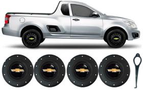 Calotas Central Tampa Roda Ferro Aros 13 14 15 Compatível Com Celta Corsa Montana Prisma - Preto 4 peças