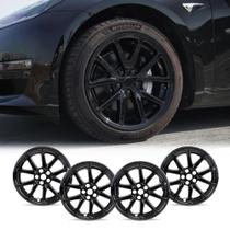 Calotas Mayde 18" Preto Brilhante para Tesla Model 3, Jogo com 4 Calotas Mayde 18" Preto Brilhante para Tesla Model 3, Jogo com 4