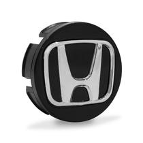 Calotinha 58mm Centro de Roda Honda FIT Civic City WRV Preta Brilhante emblema Cromado