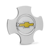 Calotinha Centro de Roda GM Meriva CD Prata c/ boton Dourado