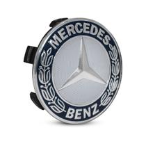 Calotinha Mercedes 75mm Azul Emblema Clássico Calotinha Mercedes 75mm Azul Emblema Clássico