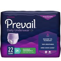 Calzoncillos Protectores para Incontinencia Prevail para Mujeres, Máxima Absorción, Talla Pequeña, 22 Unidades
