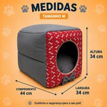 Cama 3 em1 Suede para Cachorro Gato Pet Cubo Toca Iglu Cama Toca Conforto Quentinha Vários Tamanhos