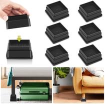 Cama ajustável Furniture Risers Yookwutar, pacote com 6, 2,54 cm, preta Cama ajustável Furniture Risers Yookwutar, pacote com 6, 2,54 cm, preta