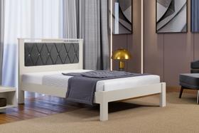 Cama Alaska Casal OffWhite com Tecido Suede Cinza