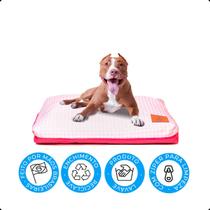 Cama Almofada Caminha Para Cachorro Mabuu Pet Vichy Rosa - Tamanho M