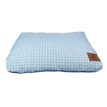 Cama Almofada Para Cachorros Gatos Mabuu Pet - Vichy Azul - Tamanho M