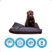 Cama Almofada Para Cachorros Grandes Linhas Geométricas Preta 114x103Cm Tamanho G