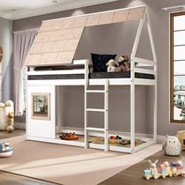 Cama Alta Cabana Noopy com Janela Branco/Cera Bege - Casatema Cama Alta Cabana Noopy com Janela Branco/Cera Bege - Casatema