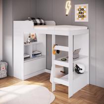 Cama Alta Multifuncional Solteiro Infantil/Juvenil com Estante E Escrivaninha 80 Amsterdam Cama Alta Multifuncional Solteiro Infantil/Juvenil com Estante E Escrivaninha 80 Amsterdam