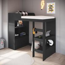 Cama Alta Multifuncional Solteiro Infantil/Juvenil com Estante E Escrivaninha 80 Amsterdam Cama Alta Multifuncional Solteiro Infantil/Juvenil com Estante E Escrivaninha 80 Amsterdam