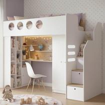 Cama Alta Office com Nicho e Guarda Roupa Star Maker Casatema Madeiraoriginals