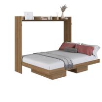 Cama Articulada Casal Horizontal com 4 Nichos 3 Prateleiras CH1140 140cm Mel - Art In Móveis