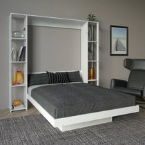 Cama Articulada de Casal com 8 Prateleiras e 2 Nichos 209,9x198,5cm CM8040 Branco Cama Articulada de Casal com 8 Prateleiras e 2 Nichos 209,9x198,5cm CM8040 Branco