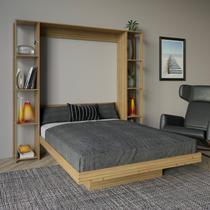 Cama Articulada de Casal com 8 Prateleiras e 2 Nichos 209,9x198,5cm CM8040 Marrom/Amendoa