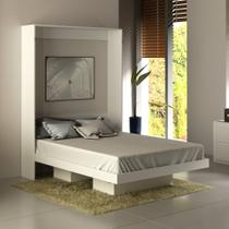 Cama Articulada De Casal Vertical Parede Compacta Quarto 2 Nichos Prateleiras Multiuso Branco Cama Articulada De Casal Vertical Parede Compacta Quarto 2 Nichos Prateleiras Multiuso Branco