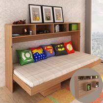 Cama Articulada Horizontal de Solteiro com 6 Nichos CM8020 Amêndoa Tecnomobili Cama Articulada Horizontal de Solteiro com 6 Nichos CM8020 Amêndoa Tecnomobili