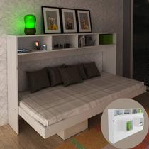 Cama Articulada Horizontal de Solteiro com 6 Nichos CM8020 Branca Tecnomobili Cama Articulada Horizontal de Solteiro com 6 Nichos CM8020 Branca Tecnomobili