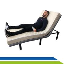 Cama Articulada Motorizada 2 Movimentos Resistente com Colchão e Capa Impermeável Idoso
