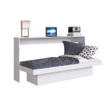 Cama Articulada Solteiro Horizontal com 4 Nichos CH3080 80cm Branco - Art In Móveis Cama Articulada Solteiro Horizontal com 4 Nichos CH3080 80cm Branco - Art In Móveis