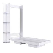 Cama Articulada Solteiro Vertical com 4 Prateleiras e 2 Nichos CV1085 80cm Branco - Art In Móveis