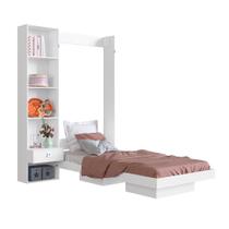 Cama Articulável Vertical Solteiro Com Estante 90 Vancouver