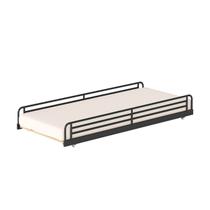 Cama Auxiliar em Ferro Aço Carbono Tubular Teko Casatema MadeiraOriginals Preto/Fosco/Álamo