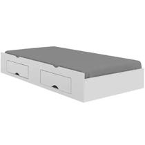 Cama Auxiliar Milenio Solteiro com 2 Gavetas D Doro Cor Branco Cama Auxiliar Milenio Solteiro com 2 Gavetas D Doro Cor Branco