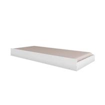 Cama auxiliar vini branco brilho/carvalho - moveis peroba