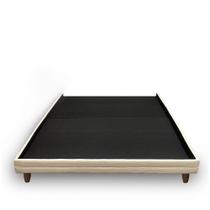 Cama Avulsa para Colchão Queen Torres Pés em Madeira Bouclê Bege G91 - Gran Belo