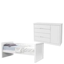 Cama Babá e Cômoda Infantil Tutto New Branco Acetinado - Matic