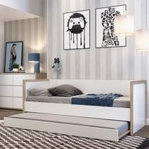 Cama Babá Infantil com Cama Auxiliar Moderna Coleção Wood