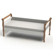 Cama Babá Júlia Branco Acetinado Amadeirado - Carolina Móveis