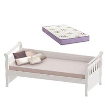 Cama Babá Júlia Branco Brilho Com Colchão - Carolina