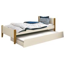 Cama Babá Solteiro com Auxiliar Simba Areia Fosco com Madeira - MoveisAqui