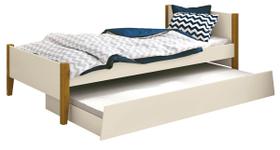 Cama Babá Solteiro com Auxiliar Simba Areia Fosco com Madeira - Reller