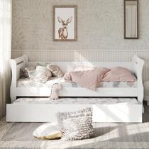 Cama babá solteiro infantil com auxiliar mdf branco
