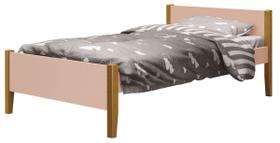 Cama Babá Solteiro Simba Rosa Fosco com Madeira - Reller