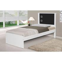 Cama Barcelona para Quarto Solteiro Flex Color Branco/Preto Cama Barcelona para Quarto Solteiro Flex Color Branco/Preto