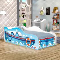 Cama Barquinho Joy Azul Infantil Com Colchão Cama Barquinho Joy Azul Infantil Com Colchão