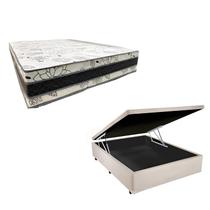 Cama Base Box Baú Casal Super Confort Sintético Bege + Colchão Casal Super Confort D33 28x138x188 Cama Base Box Baú Casal Super Confort Sintético Bege + Colchão Casal Super Confort D33 28x138x188
