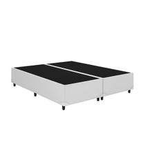 Cama Base Box Casal Bipartido Branco 138x188 Suede