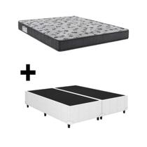 Cama Base Box Casal Bipartido Branco Colchão ISO 100 D33 - Ortobom Cama Base Box Casal Bipartido Branco Colchão ISO 100 D33 - Ortobom