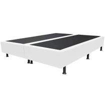 Cama Base Box Casal Bipartido Branco Sintético 138x188