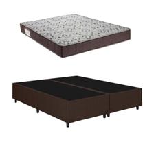 Cama Base Box Casal Bipartido Marrom Colchão ISO 150 D45 - Ortobom