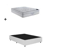 Cama Base Box Casal Branco Colchão Freedom Molas Ensacadas 138x188 - Ortobom