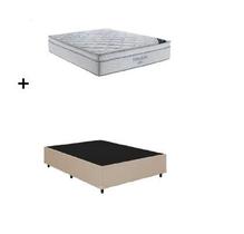 Cama Base Box Casal Camurça Bege Colchão Freedom Molas Ensacadas 138x188 Ortobom Cama Base Box Casal Camurça Bege Colchão Freedom Molas Ensacadas 138x188 Ortobom