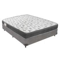 Cama Base Box Casal Cinza Colchão ISO 100 D33 - Ortobom