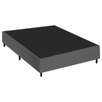 Cama Base Box Casal Cinza Suede 38x138x188